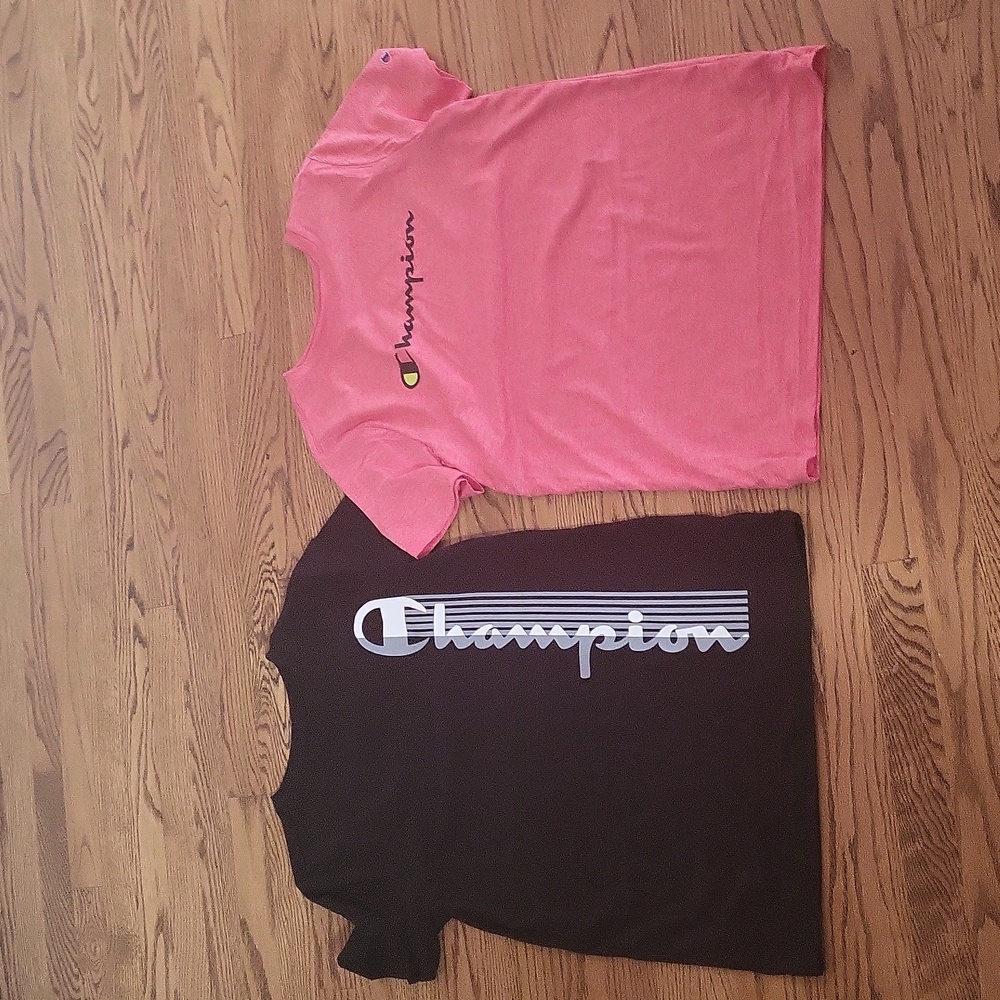 NWOT boys size 18-20 CHAMPIOn short sleeved shirt black/ scarlet color blend
